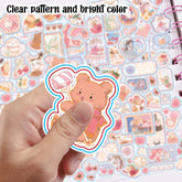 Kawaii Stickers Set – 16 Sheet (100+ Pcs) DIY 3D Stickers for Girls, Aesthetic Sticker, Stickers for Journaling, Scrapbooking, Cute Stickers Set (BoboBear-4X4=16Sheet)
