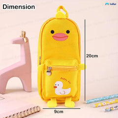 Hangable Canvas Pencil Pouch for Kids (Yellow-Duck)