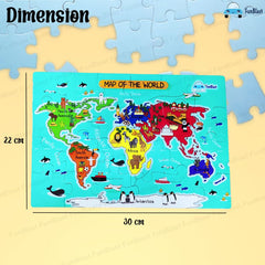 World Map Jigsaw Puzzle for Kids Jigsaw Puzzle for Kids of Age 3-5 Years – 24 Pcs (Size 30X22 cm)