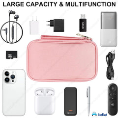 Travel Organizer Pouch with Mesh Pockets for Men and Women (Pink)