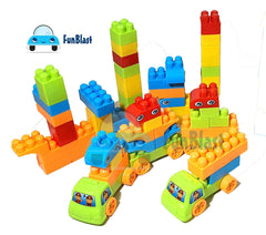 Building Blocks for Kids with Wheel, Block Bricks Toys for Kids, Best Gift Toy for Girls, Boys (78 Pcs & 16 Wheels)