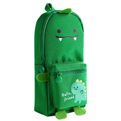 Hangable Canvas Pencil Pouch for Kids (Green-Dino)