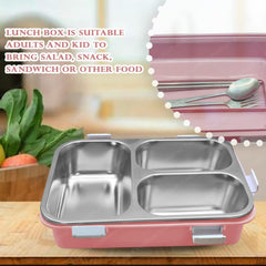 Stainless Steel Lunch Box for Kids, Tiffin Box, Bento Lunch Box with Chopstick Spoon & Fork, Insulated Lunch Box (Not Leak-Proof - for Dry Foods Only)