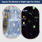Glow in The Dark Blanket for Kids – Cartoon Print Blankets for Kids, Light Weight Soft Cozy All Weather Blankets
