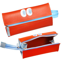 Multipurpose Zipper Pencil Pouch for Kids & College Students (Orange)