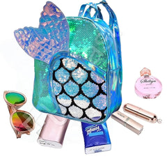 Mermaid Sequin Bags for Kids – Glitter Bag for Girls – Small Backpack for Picnic Outdoor Travel Bags for Girls, Korean Bag for Girls