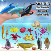 Realistic Sea Animal Toys - 20 Pcs Under Sea World Sea Animal Toys for Kids, Marine Animals Toys, Ocean Creature Toys, Sea Animal Toy Figure for 3+ Years Old Kids