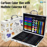 Color Box with Multiple Coloring Kit, Twin Tip Color Markers, Colouring Pencils, Crayons, Coloring Book and Water Color Paint Brush for Painting
