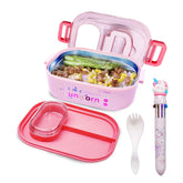 Unicorn Theme Lunch Box with Spoon and 10 Color Ball Pen, Lunch Box for School Kids, SS304 Lunch Box, Tiffin Box for School (Peach)