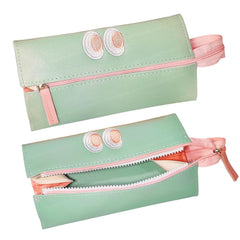 Multipurpose Zipper Pencil Pouch for Kids & College Students (Green)