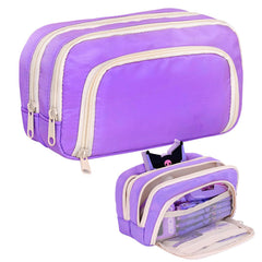Multiple Compartment Portable Stationary Organizer Bag for Kids (Purple)