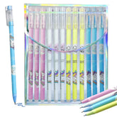 Erasable Gel Pens - Pack of 12 Pcs Erasable Pens 0.5mm, Erasable Pens with Magic Eraser, Smooth Writing Gel Pen, Stationery for School & Office, Birthday Return Gift - Blue Ink