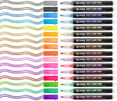 Fine Point Marker Pens Set Double Line Metallic Outline Markers Pens Glitter -12pcs Permanent Marker Pens Set for DIY Art Crafts, Coloring & Sketching Pens for Kids/Best Birthday Gift for Kids