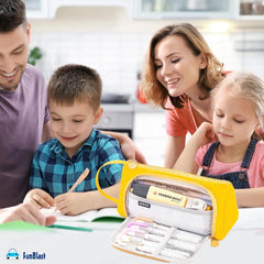 Multipurpose Stationery Organizer Bag with Handle for Kids & Adults (Yellow)