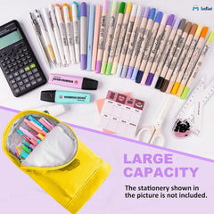 Large Capacity Hangable Pencil Pouch for Kids (Yellow)