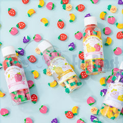 Eraser for Kids - Fruit Erasers for Kids, Eraser Set for Return Gift, Stationary Set for Kids, Fruit Eraser, Rubber Eraser for Kids (Pack of 3 Bottles)