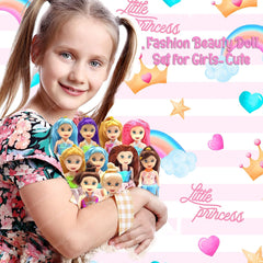 Doll Toys for Kids, (Pack of 10 Pcs)- Small Doll for Girls- 10 CM Cute Realistic Dolls for Girls, Dolls for 3+ Years Girls (Dress Color May Vary)