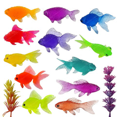 Little Cute Fish Toys – Pack of 12 Pcs Aquatic Sea Animal Toy for Kids, Sea Marine Animal Figure Playing Set for Kids, Sea Creatures Action Toys for 3+ Years Old Kids, Boys, Girls