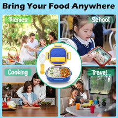 Lunch Box for School Kids, Compartment Lunch Box with Stainless Steel Inner Case, SUS304 Lunch Box for Kids (850 ML)