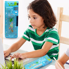 Magnetic Pencil Case with Sharpener Dinosaur Themed Luxury Pencil Box for Kids Stationary Organizer Pencil Box for Girls, Kids, Boys