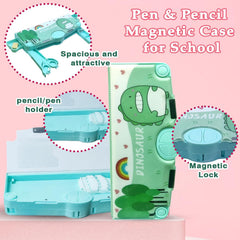 Multifunctional Pencil Box for Kids, Dinosaur Pencil Box, Kids Pencil Box for Boys & Girls, Magnetic Pencil Box for Boys, Pop up pencil Box, Dinosaur Theme return gifts for kids