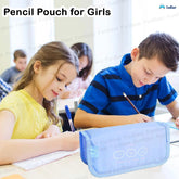 Multipurpose Zipper Stationary Organizer Pouch for Kids (Blue)