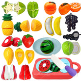Fruits Cutting Play Set Toys for Kids - Realistic Sliceable Cutting Fruits Pretend Play Kitchen Toys for Kids, Play Food Toys (13 Pieces)