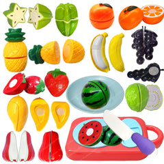 Fruits Cutting Play Set Toys for Kids - Realistic Sliceable Cutting Fruits Pretend Play Kitchen Toys for Kids, Play Food Toys (13 Pieces)