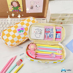 Large Capacity Aesthetic Stationery Organizer for Kids & Adults (Yellow)