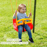 Baby Swing Chair - Adjustable Plastic Swing/Kid’s Jhula, Indoor and Outdoor Hanging Swing for 3+ Years Old Boys and Girls, Kid's Swing Seat with Hand Grip