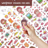 Cute Cartoon Theme Kawaii Stickers - 60 PET Sheets Cute Washi Stickers for Project, Japanese Style Girls Sticker Set, Size of Each Sheet - 40 X 8 CM (Color and Design May Vary)