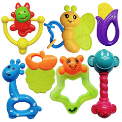Rattles and Teether for Babies - Colorful Silicon Non-Toxic BPA Free for Babies, Toddlers, Infants & Children