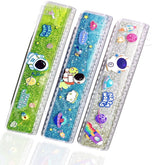 Scale Ruler for Kids, Space Theme Scale for Kids, Glitter Scale Ruler Set for Students, Stationary Gifts for Kids, Return Gifts, Stationary Items for Kids (Pack of 3 Pcs)