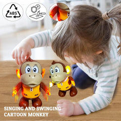 Monkey Robot Toy, Swinging and Dancing Musical Monkey Toy with Light and Music