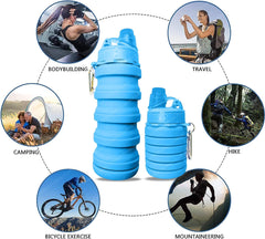 Silicone Sipper Bottle for Kids - Expandable Sipper Water Bottle for Home, Office, Gym, Trekking, Fancy Stylish Water Bottle Girls, Boys – 500 ML