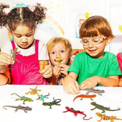 Reptile Animal Toys for Kids, Reptiles Toys for Kids, Lizard Toy for Kids, Artificial Reptile Lizard Animal Figures for Kids Education Toy, Rubber Reptile Toys Set for Children, Chipkali Toy