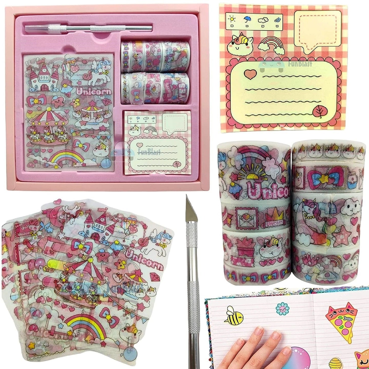 Fayware Aesthetic Washi Tape Set - 6 Pet & Washi Tapes for Journaling, Scrapbooking Supplies, Bullet Journals, Planner, Arts & Crafts. Use As