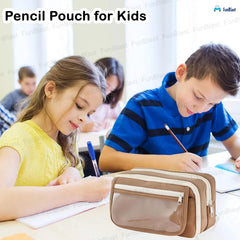 Multipurpose Zipper Stationary Organizer for Kids & Adults (Brown)