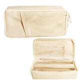 Multipurpose Zipper Pencil Pouch for Kids & Adults (Beige)