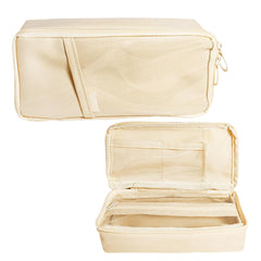 Multipurpose Zipper Pencil Pouch for Kids & Adults (Beige)