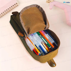 Hangable Canvas Pencil Pouch for Kids (Brown-Bear)