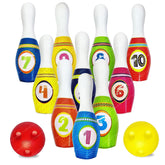 Kids Bowling Play Set Toys - Cartoon Design Plastic Bowling Toy Set with 10 Bottles and 2 Balls Game for Kids, Indoor & Outdoor Sports Games for Kids
