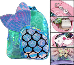 Mermaid Sequin Bags for Kids – Glitter Bag for Girls – Small Backpack for Picnic Outdoor Travel Bags for Girls, Korean Bag for Girls