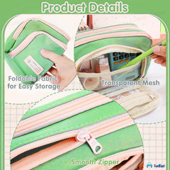 Multiple Compartment Portable Stationary Organizer Bag for Kids (Sea Green)