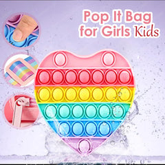 Pop It Sling Bag – Heart Shape Pop It Cross Body Bag for Kids, Pop It Purse for Girls, Birthday Gift for Girls