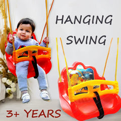 Baby Swing Chair - Adjustable Plastic Swing/Kid’s Jhula, Indoor and Outdoor Hanging Swing for 3+ Years Old Boys and Girls, Kid's Swing Seat with Hand Grip