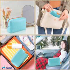 Multipurpose Cosmetic Pouch with Zipper Lock for Girls & Women (Sky Blue)