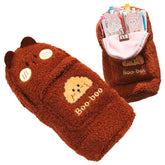 Soft Plush Zipper Pouch for Girls (DarkBrown)