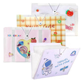 Cartoon Theme File Folder with Elastic Band Lock – A4 Size Certificates Holder with 6 Pockets, Office Documents File, Expandable Folders for Documents