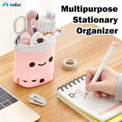 Boba Pop-Up Stationery Organizer for Kids (Pink)